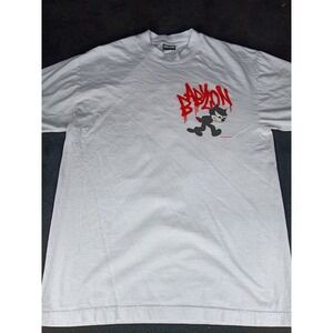 RARE Babylon LA x Felix the Cat White Graffiti Logo Graphic T-Shirt Mens Medium